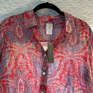 J Crew cotton silk paisley shirt
